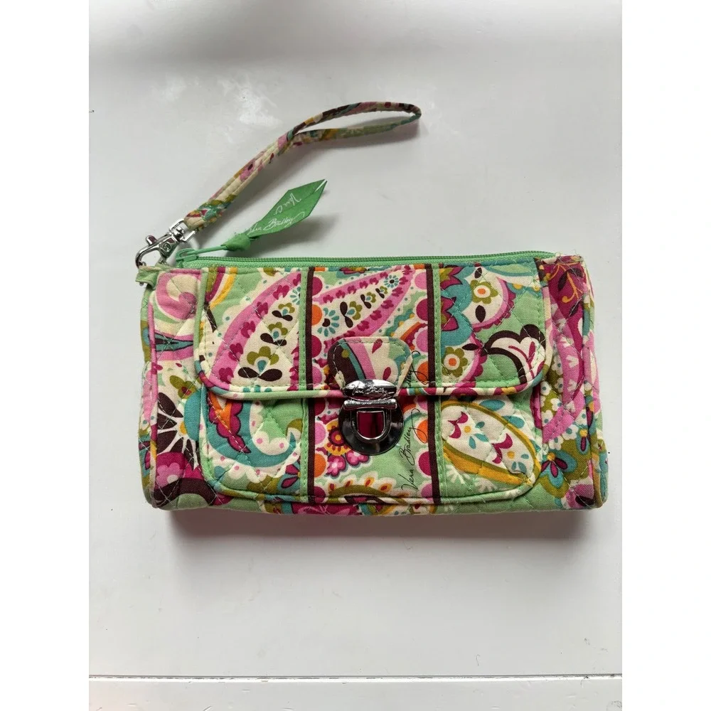 Vera Bradley quilted Pushlock Wristlet wallet in Tutti Frutti